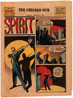 "THE SPIRIT" NEWSPAPER BUTTON & COMIC INSERT.