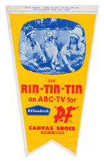 “SEE RIN-TIN-TIN ON ABC-TV” HANGING STORE SIGN.