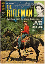 "GUNSMOKE" & "THE RIFLEMAN" SIGNED COMIC BOOK PAIR.