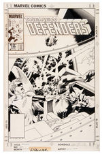 "THE NEW DEFENDERS" #149 ORIGINAL KEVIN NOWLAN COMIC BOOK COVER ART FEATURING X-MEN ANGEL & BEAST.