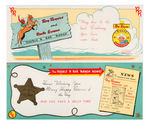 “ROY ROGERS” BIRTHDAY CARD PAIR WITH BADGES.