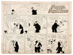 “MOON MULLINS” SUNDAY PAGE ORIGINAL ART FOR 1928 TOP HALF AND 1936 FULL PAGES.