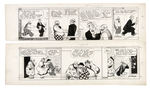 “MOON MULLINS” 1942 ORIGINAL ART  LOT OF SIX DAILIES BY FRANK WILLARD.