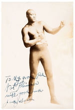 "TO MY GOOD PAL NAT FLEISCHER WITH GOOD LUCK JACK JOHNSON" AUTOGRAPHED VINTAGE PHOTO.