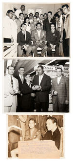 JOE LOUIS GROUP OF FOUR NEWS SERVICE PHOTOS AND ONE PUBLICITY PHOTO.