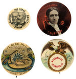 FOUR CLASSIC EARLY ENTERTAINMENT BUTTONS C. 1896-1915.