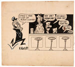 "MAD" COMIC BOOK CREATOR HARVEY KURTZMAN "SILVER LININGS" EARLY ORIGINAL ART.