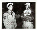 BOB FELLER WITH SATCHEL PAIGE PHOTO SIGNED BY BOTH.