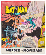THE BATMAN "MURDER IN MOVIELAND" LARGE SPECIALTY COLOR RE-CREATION OF 1963 ART BY SHELDON MOLDOFF.