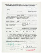 GINGER ROGERS SIGNED CONTRACT FOR “PERRY COMO’S KRAFT MUSIC HALL”.