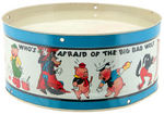"WHO'S AFRAID OF THE BIG BAD WOLF" THREE LITTLE PIGS DRUM.