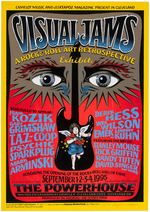 "VISUAL JAMS" ART SHOW POSTER SIGNED BY MULTIPLE CONCERT POSTER ARTISTS.