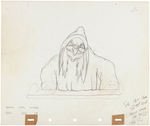 "SNOW WHITE AND THE SEVEN DWARFS" WITCH PRODUCTION DRAWING.