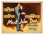 "GARY COOPER-BARBARA STANWYCK MEET JOHN DOE" ORIGINAL 1941 RELEASE LOBBY CARDS PAIR.