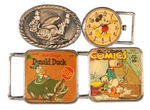 MICKEY MOUSE AND DONALD DUCK LOT OF 19 CAST METAL BELT BUCKLES.