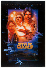 "STAR WARS EPISODE IV SPECIAL EDITION" ONE SHEET POSTER SIGNED BY TWO CAST MEMBERS.
