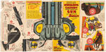 "HOPALONG CASSIDY COWBOY RUBBER BAND GUN" PILLSBURY'S FARINA STORE SIGN & PREMIUM PAIR.