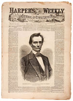 "HARPER'S WEEKLY" MAY 26, 1860 WITH LINCOLN NOMINATION COVER STORY.