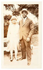 NEGRO LEAGUE PLAYER/MANAGER OSCAR CHARLESTON WITH HIS BRIDE VINTAGE 1920s REAL PHOTO.
