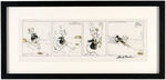 "DONALD DUCK" FRAMED 1960 DAILY COMIC STRIP ORIGINAL ART BY AL TALIAFERRO & SIGNED BY CARL BARKS.