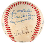BROOKLYN/LOS ANGELES DODGERS MULTI-SIGNED BASEBALL WITH 14 SIGNATURES.