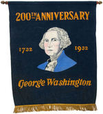 "200th ANNIVERSARY GEORGE WASHINGTON 1732-1932" BICENTENNIAL BANNER.
