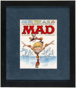 JACK DAVIS "MAD" MAGAZINE FRAMED ORIGINAL FRONT COVER PRELIMINARY ART.