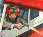 GIL COHEN BANK ROBBERY USING PLANE ORIGINAL PAINTING.