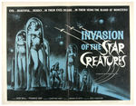 “INVASION OF THE STAR CREATURES” ORIGINAL 1962 RELEASE HALF SHEET MOVIE POSTER.
