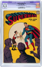 "SPECIAL EDITION - SUPERMAN" #3 1944 CGC RESTORED APPARENT 4.5 SLIGHT (C-1) VG+.