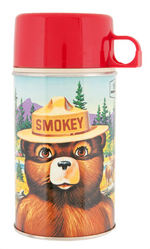 "SMOKEY THE BEAR" VINYL LUNCHBOX WITH THERMOS.