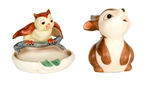 THUMPER AND OWL FROM BAMBI FIGURAL GOEBEL ASHTRAYS.