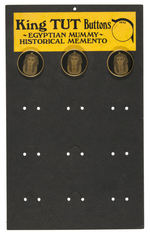 "KING TUT BUTTONS" ON DISPLAY CARD.