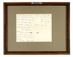 PRESIDENT GROVER CLEVELAND HAND-WRITTEN AND SIGNED LETTER.