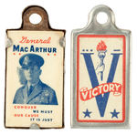 "MacARTHUR" AND "VICTORY" PAIR OF KEYCHAIN TAGS.