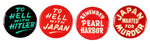 SCARCE ANTI-AXIS SLOGAN BUTTONS PLUS "REMEMBER PEARL HARBOR."