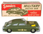 "SAUNDERS MILITARY POLICE CAR" BOXED FRICTION TOY.