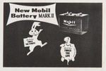 “SOCONY MOBIL MARK II BATTERY” UNASSEMBLED ANIMATED GAS STATION WINDOW DISPLAY.