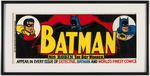 "BATMAN" & DC COMICS FRAMED CELLOPHANE WINDOW SIGN.