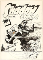 "SHADOW COMICS" #9 ORIGINAL COMIC BOOK COVER ART.