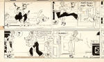 "BLONDIE" 1937 ORIGINAL SUNDAY PAGE ART WITH ENTIRE FAMILY - DAISY GETS A SHAVE!