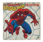 THE AMAZING SPIDER-MAN ROCKOMIC RECORD DISPLAY AND RECORD.