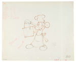MICKEY'S TRAILER PRODUCTION DRAWING WITH COLOR GUIDE DETAILS FEATURING MICKEY MOUSE.
