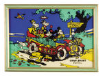 MULTI-CHARACTER "CAMP BOUND" RELIANCE ART GLASS PICTURE.