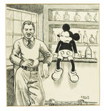 WALT DISNEY W/MICKEY MOUSE ORIGINAL ART DONE FOR MLF (MOUSE LIBERATION FRONT).