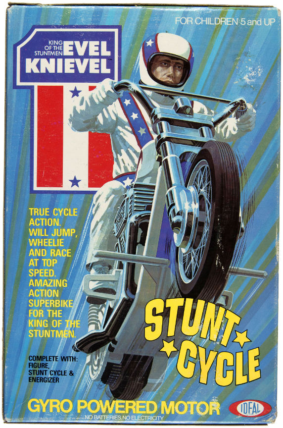 Ideal 17" x 11" Vintage Evel Knievel Stunt Cycle Art Poster Print 