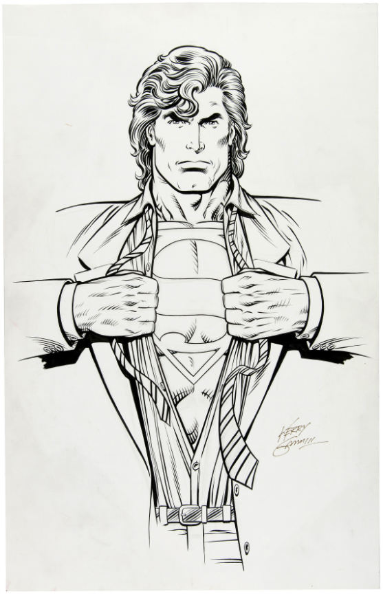 Hake's - SUPERMAN TIE ORIGINAL ART BY KERRY GAMMILL.
