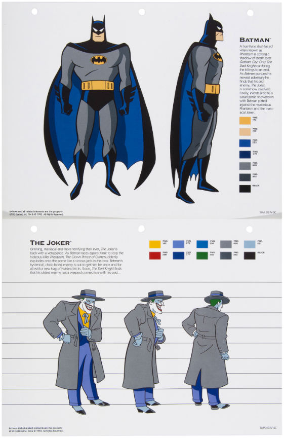 Hake's - 1990s BATMAN ANIMATED SERIES RARE STYLE GUIDES LOT.
