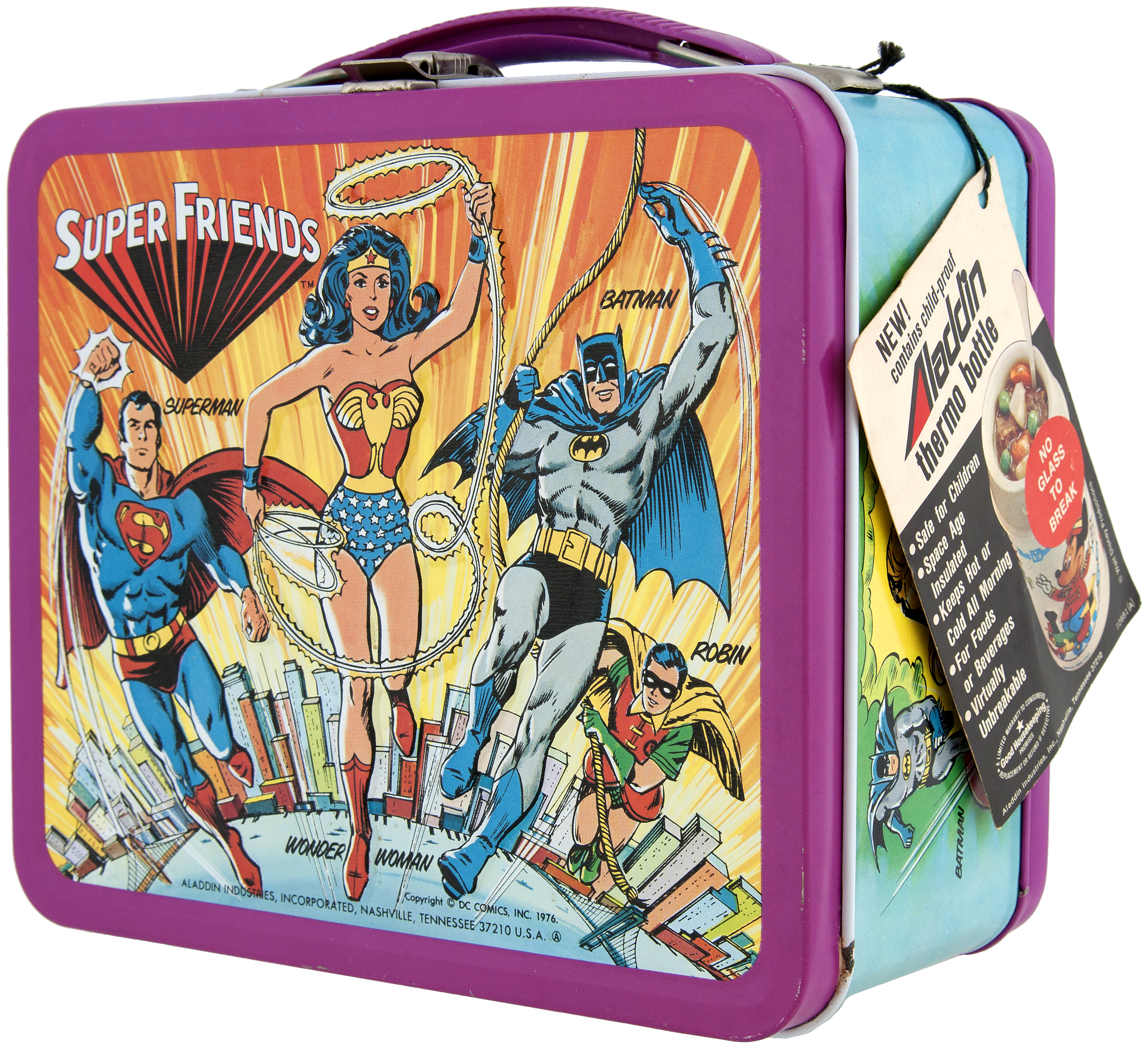 Aladdin Industries Inc. Vintage ca. 1976 DC Comics Super Friends Lunchbox &  Thermos for Sale -  - Antique Toys for Sale
