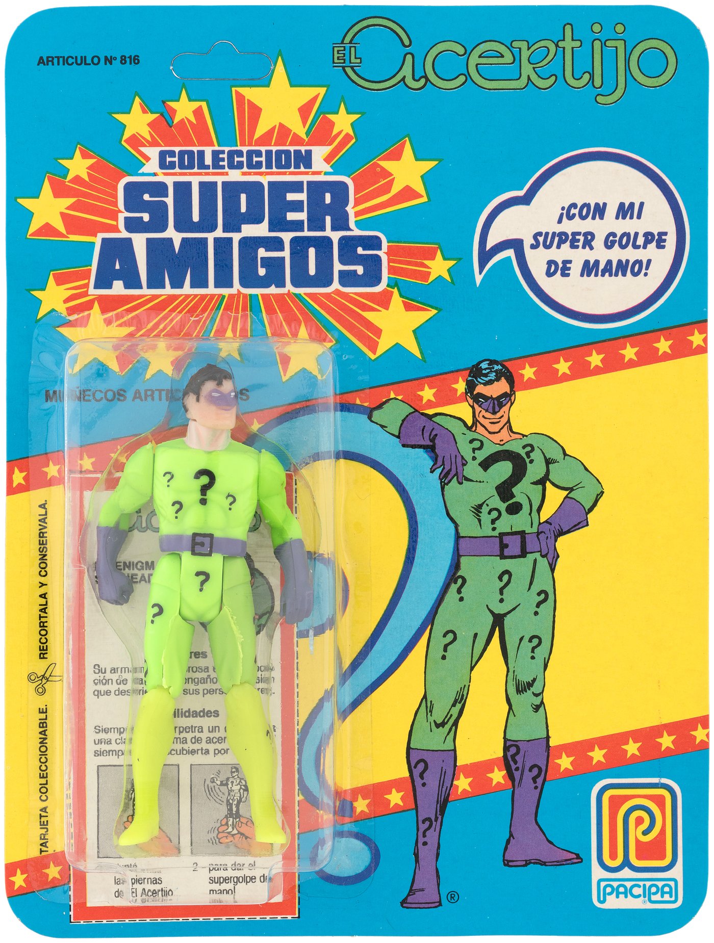 Custom Kenner Super Powers - SUPER AMIGOS RIDDLER - Mint-on-Card!